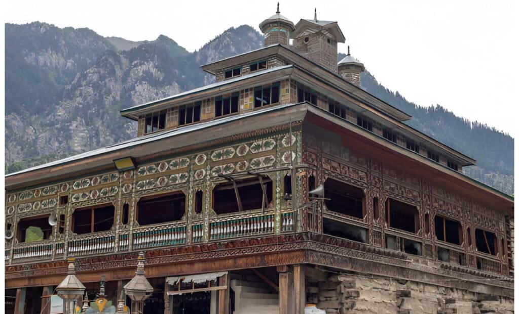 Wooden ancient mosque in thal bazar kumrat valley